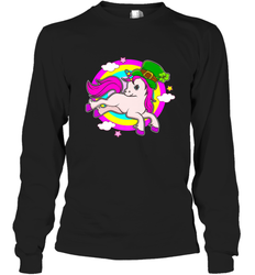 Irish Leprechaun Unicorn Cute St Patricks Day Ireland Long Sleeve T-Shirt