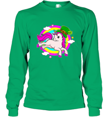 Irish Leprechaun Unicorn Cute St Patricks Day Ireland Long Sleeve T-Shirt Long Sleeve T-Shirt - FordPhuMy