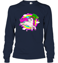Irish Leprechaun Unicorn Cute St Patricks Day Ireland Long Sleeve T-Shirt