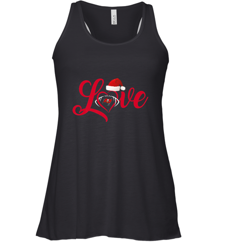 NFL Tampa Bay Buccaneers Logo Christmas Santa Hat Love Heart Football Team Women's Racerback Tank Women's Racerback Tank / Black / XS Women's Racerback Tank - FordPhuMy