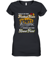 Marching Band Shirt What Is The Football Team Doing on Field Women's V-Neck T-Shirt Women's V-Neck T-Shirt - FordPhuMy