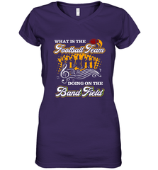Marching Band Shirt What Is The Football Team Doing on Field Women's V-Neck T-Shirt Women's V-Neck T-Shirt - FordPhuMy