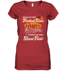 Marching Band Shirt What Is The Football Team Doing on Field Women's V-Neck T-Shirt Women's V-Neck T-Shirt - FordPhuMy