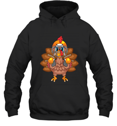 Cool Turkey Football Feathers Funny Thanksgiving Sports Gift Hooded Sweatshirt