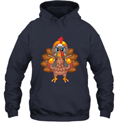 Cool Turkey Football Feathers Funny Thanksgiving Sports Gift Hooded Sweatshirt