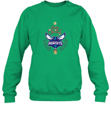 NBA Charlotte Hornets Logo merry Christmas gilf Crewneck Sweatshirt Crewneck Sweatshirt - FordPhuMy