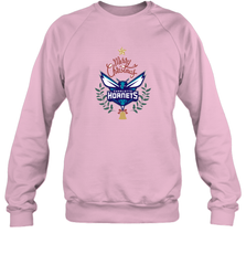 NBA Charlotte Hornets Logo merry Christmas gilf Crewneck Sweatshirt Crewneck Sweatshirt - FordPhuMy