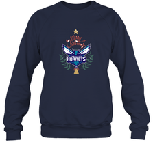 NBA Charlotte Hornets Logo merry Christmas gilf Crewneck Sweatshirt Crewneck Sweatshirt - FordPhuMy