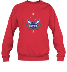 NBA Charlotte Hornets Logo merry Christmas gilf Crewneck Sweatshirt Crewneck Sweatshirt - FordPhuMy