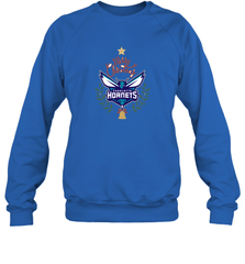 NBA Charlotte Hornets Logo merry Christmas gilf Crewneck Sweatshirt Crewneck Sweatshirt - FordPhuMy