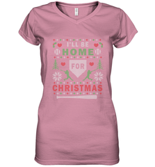 Premium Baseball Ugly Christmas Sweater Pattern Women's V-Neck T-Shirt Women's V-Neck T-Shirt - FordPhuMy