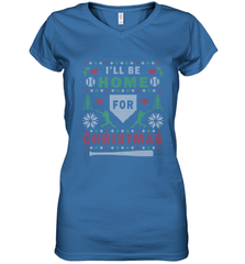 Premium Baseball Ugly Christmas Sweater Pattern Women's V-Neck T-Shirt Women's V-Neck T-Shirt - FordPhuMy