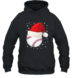 Christmas Stars baseball Ball Santa Hat Funny Sport Xmas Hooded Sweatshirt