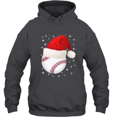 Christmas Stars baseball Ball Santa Hat Funny Sport Xmas Hooded Sweatshirt Hooded Sweatshirt - FordPhuMy