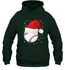Christmas Stars baseball Ball Santa Hat Funny Sport Xmas Hooded Sweatshirt Hooded Sweatshirt - FordPhuMy