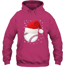 Christmas Stars baseball Ball Santa Hat Funny Sport Xmas Hooded Sweatshirt Hooded Sweatshirt - FordPhuMy