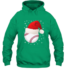 Christmas Stars baseball Ball Santa Hat Funny Sport Xmas Hooded Sweatshirt Hooded Sweatshirt - FordPhuMy