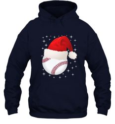 Christmas Stars baseball Ball Santa Hat Funny Sport Xmas Hooded Sweatshirt