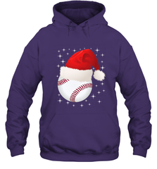 Christmas Stars baseball Ball Santa Hat Funny Sport Xmas Hooded Sweatshirt Hooded Sweatshirt - FordPhuMy