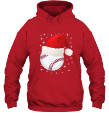 Christmas Stars baseball Ball Santa Hat Funny Sport Xmas Hooded Sweatshirt Hooded Sweatshirt - FordPhuMy