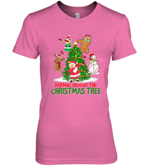 Dabbing Around Christmas Tree Baseball Snowman Santa Women's Premium T-Shirt Women's Premium T-Shirt - FordPhuMy