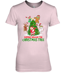 Dabbing Around Christmas Tree Baseball Snowman Santa Women's Premium T-Shirt Women's Premium T-Shirt - FordPhuMy