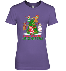 Dabbing Around Christmas Tree Baseball Snowman Santa Women's Premium T-Shirt Women's Premium T-Shirt - FordPhuMy