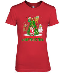 Dabbing Around Christmas Tree Baseball Snowman Santa Women's Premium T-Shirt Women's Premium T-Shirt - FordPhuMy
