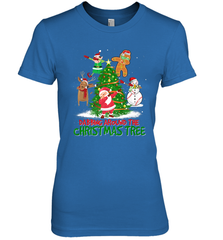 Dabbing Around Christmas Tree Baseball Snowman Santa Women's Premium T-Shirt Women's Premium T-Shirt - FordPhuMy