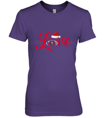NFL San Francisco 49ers Logo Christmas Santa Hat Love Heart Football Team Women's Premium T-Shirt Women's Premium T-Shirt - FordPhuMy