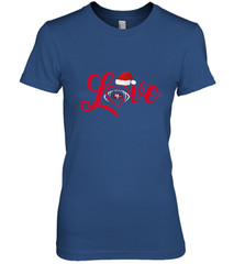 NFL San Francisco 49ers Logo Christmas Santa Hat Love Heart Football Team Women's Premium T-Shirt Women's Premium T-Shirt - FordPhuMy