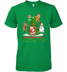 Dabbing Around Christmas Tree Baseball Snowman Santa Men's Premium T-Shirt Men's Premium T-Shirt - FordPhuMy