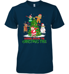 Dabbing Around Christmas Tree Baseball Snowman Santa Men's Premium T-Shirt Men's Premium T-Shirt - FordPhuMy