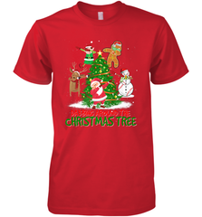 Dabbing Around Christmas Tree Baseball Snowman Santa Men's Premium T-Shirt Men's Premium T-Shirt - FordPhuMy