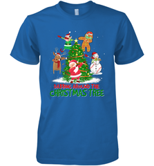 Dabbing Around Christmas Tree Baseball Snowman Santa Men's Premium T-Shirt Men's Premium T-Shirt - FordPhuMy