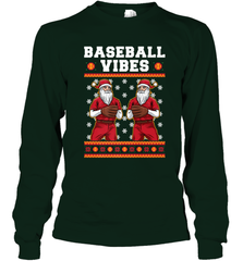 Baseball Vibes Christmas Baseball Player Santa Gift Holiday Long Sleeve T-Shirt Long Sleeve T-Shirt - FordPhuMy