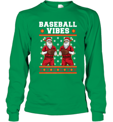 Baseball Vibes Christmas Baseball Player Santa Gift Holiday Long Sleeve T-Shirt Long Sleeve T-Shirt - FordPhuMy