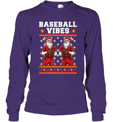 Baseball Vibes Christmas Baseball Player Santa Gift Holiday Long Sleeve T-Shirt Long Sleeve T-Shirt - FordPhuMy
