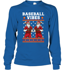 Baseball Vibes Christmas Baseball Player Santa Gift Holiday Long Sleeve T-Shirt Long Sleeve T-Shirt - FordPhuMy