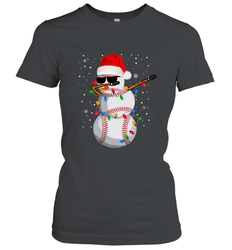Dabbing Snowman Baseball Christmas Lights Pajama Tee Women's T-Shirt