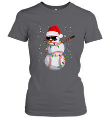 Dabbing Snowman Baseball Christmas Lights Pajama Tee Women's T-Shirt Women's T-Shirt - FordPhuMy