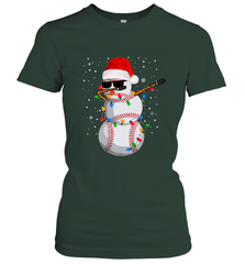 Dabbing Snowman Baseball Christmas Lights Pajama Tee Women's T-Shirt Women's T-Shirt - FordPhuMy