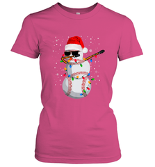Dabbing Snowman Baseball Christmas Lights Pajama Tee Women's T-Shirt Women's T-Shirt - FordPhuMy