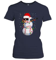 Dabbing Snowman Baseball Christmas Lights Pajama Tee Women's T-Shirt Women's T-Shirt - FordPhuMy