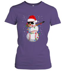 Dabbing Snowman Baseball Christmas Lights Pajama Tee Women's T-Shirt Women's T-Shirt - FordPhuMy