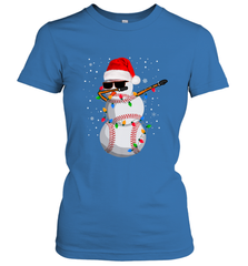 Dabbing Snowman Baseball Christmas Lights Pajama Tee Women's T-Shirt Women's T-Shirt - FordPhuMy