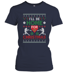 I'll Be Home for Christmas Baseball Gift For Men Women Kids Women's T-Shirt