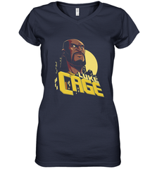 Marvel The Defenders Luke Cage Profile Women's V-Neck T-Shirt Women's V-Neck T-Shirt - FordPhuMy