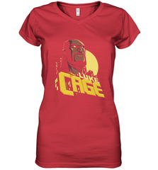 Marvel The Defenders Luke Cage Profile Women's V-Neck T-Shirt Women's V-Neck T-Shirt - FordPhuMy