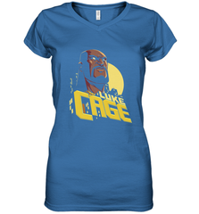 Marvel The Defenders Luke Cage Profile Women's V-Neck T-Shirt Women's V-Neck T-Shirt - FordPhuMy